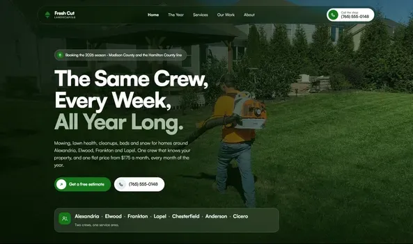 Fresh Cut landscaping website design